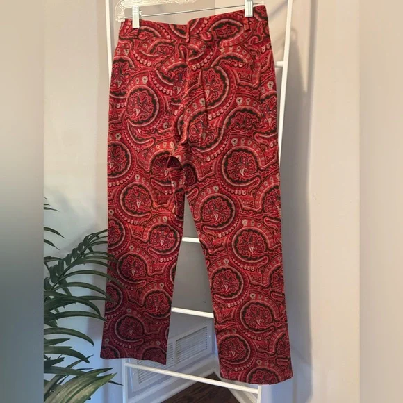 Etcetera Red Paisley Cotton Pants - Picture 9 of 16